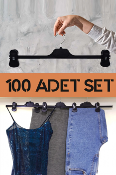 Dayanaklı 100 Adet Mandallı Pantolon Etek Askı Seti