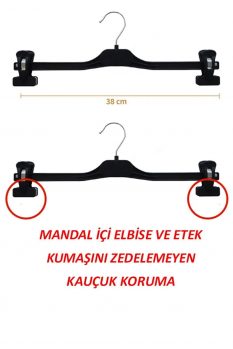 Dayanıklı 50'li Mandallı Pantolon Etek Askı Seti
