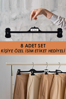 Dayanıklı 8'li Mandallı Pantolon Etek Askı Seti