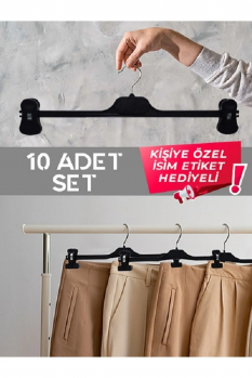 Dayanıklı 10'Lu Mandallı Pantolon Etek Askı Seti