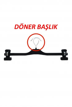 Dayanıklı 2'Li Döner Başlıklı -Siyah- Mandallı Askı