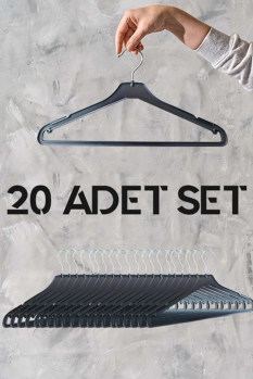 Dayanıklı 20'li Gömlek, Elbise Ve Kıyafet Askısı Seti