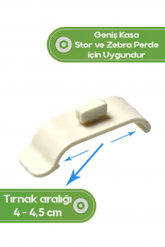 5 Adet Büyük Boy Stor Zebra Perde Pratik Kornişe Aparatı