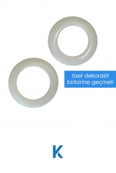 10 Adet Dekoratif Beyaz Renkli Rustik Perde Halkası