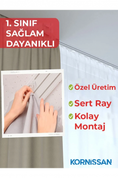 125 Cm 3 Raylı Perde Kornişi
