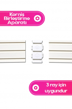 1. Sınıf Lüks Polyester Korniş Birleştirme Aparatı - 3 Raylı