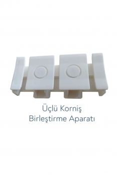 1. Sınıf Lüks Polyester Korniş Birleştirme Aparatı - 3 Raylı