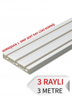 Dayanıklı 3 Raylı 3 Metre Perde Korniş