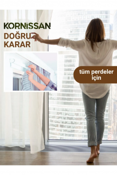 Kaliteli 2 Raylı5 M Lüks Birinci Sınıf Perde Rayı Kornişi