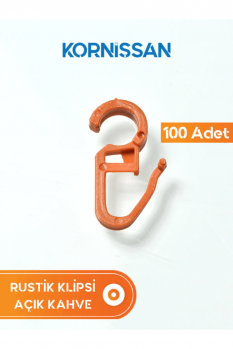 Kaliteli 100 Adet Açık Kahve Rustik Perde Klipsi