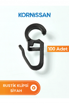 100 Adet Siyah Renk Rustik Perde Klipsi