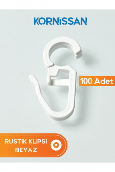 100 Adet Beyaz Renk Rustik Perde Klipsi
