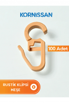 100 Adet Meşe Renk Rustik Perde Klipsi
