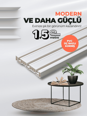 1,5 Metre 3 Raylı Kalın Perdeler Için Tutucu